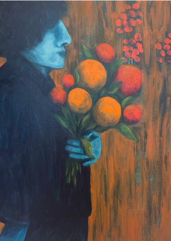 Man with flowers